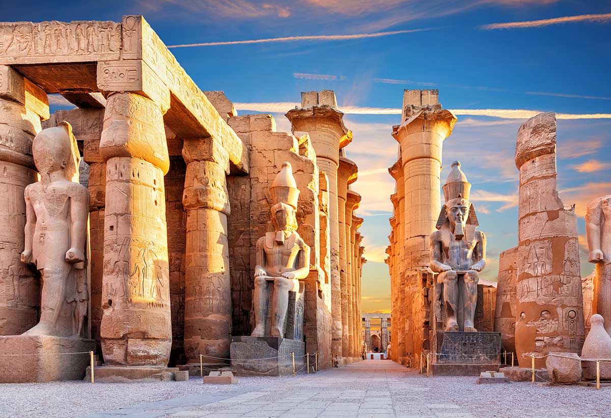 Egypt holidays from Australia — the Pyramids of Giza at sunset